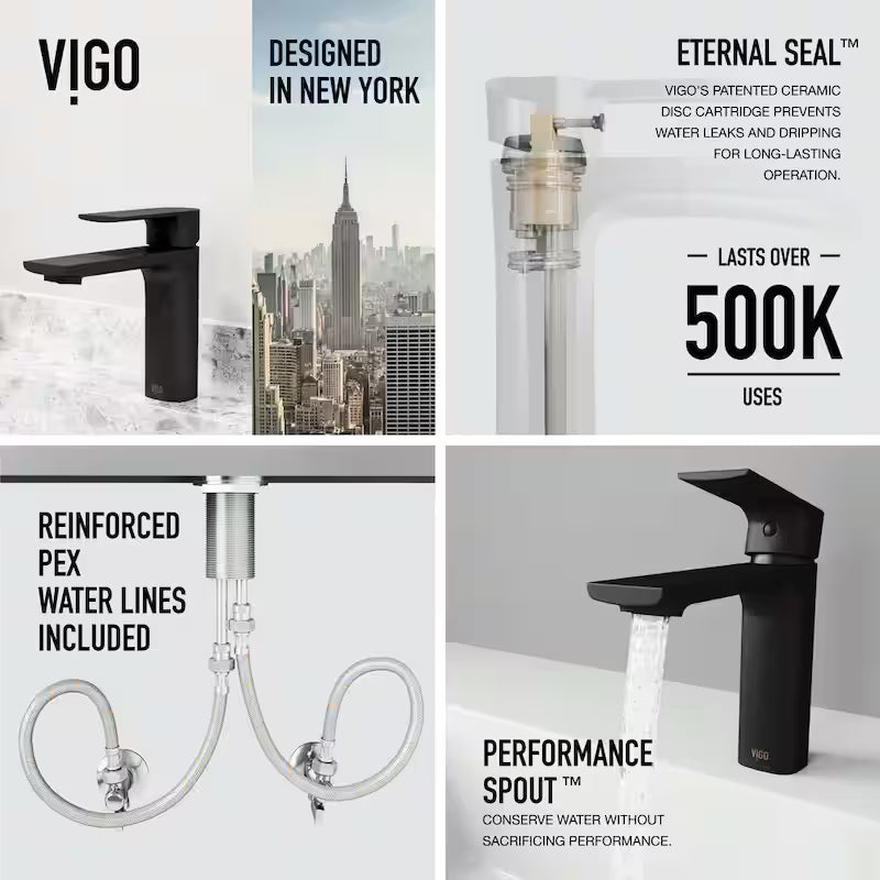 Single Handle Bathroom Faucet in Matte Black A894482