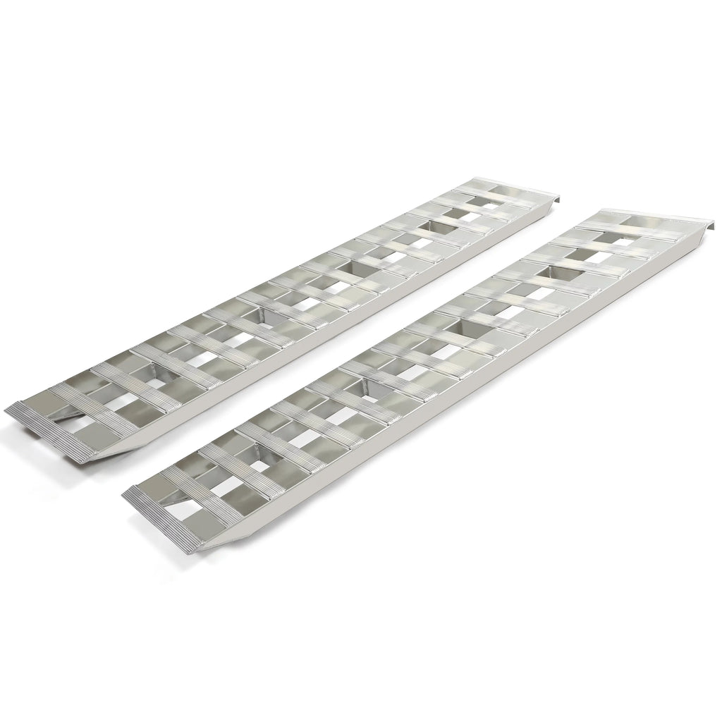 Pair Truck Trailer Ramps 80" X 15" X 2.3" 6000 LBS Silver Aluminum H88719