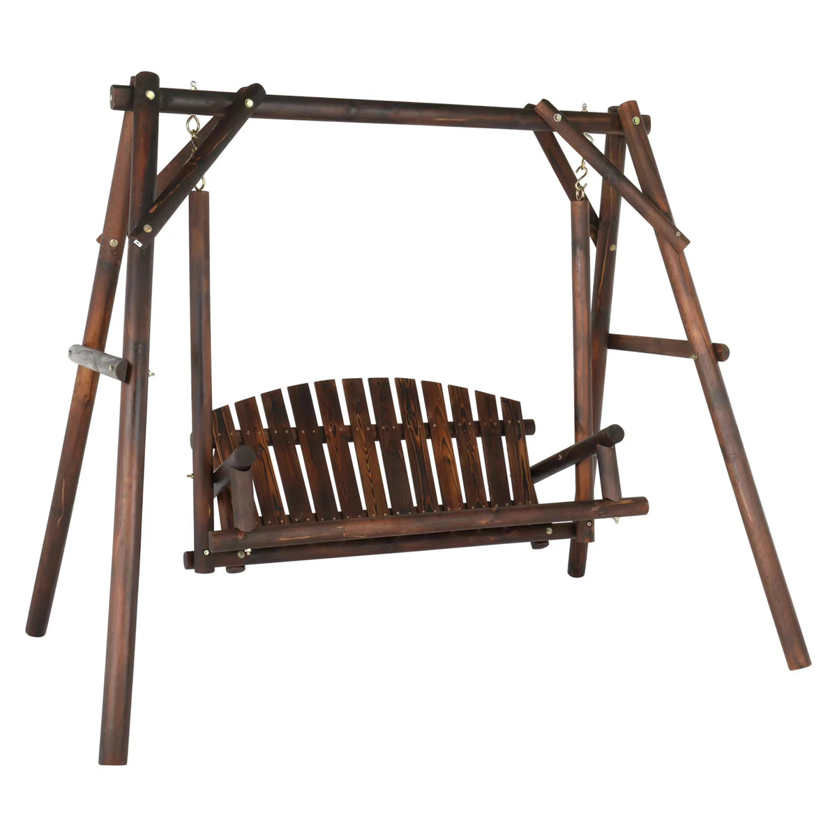 6.5’ Solid Wood Outdoor Loveseat Garden Swing P506