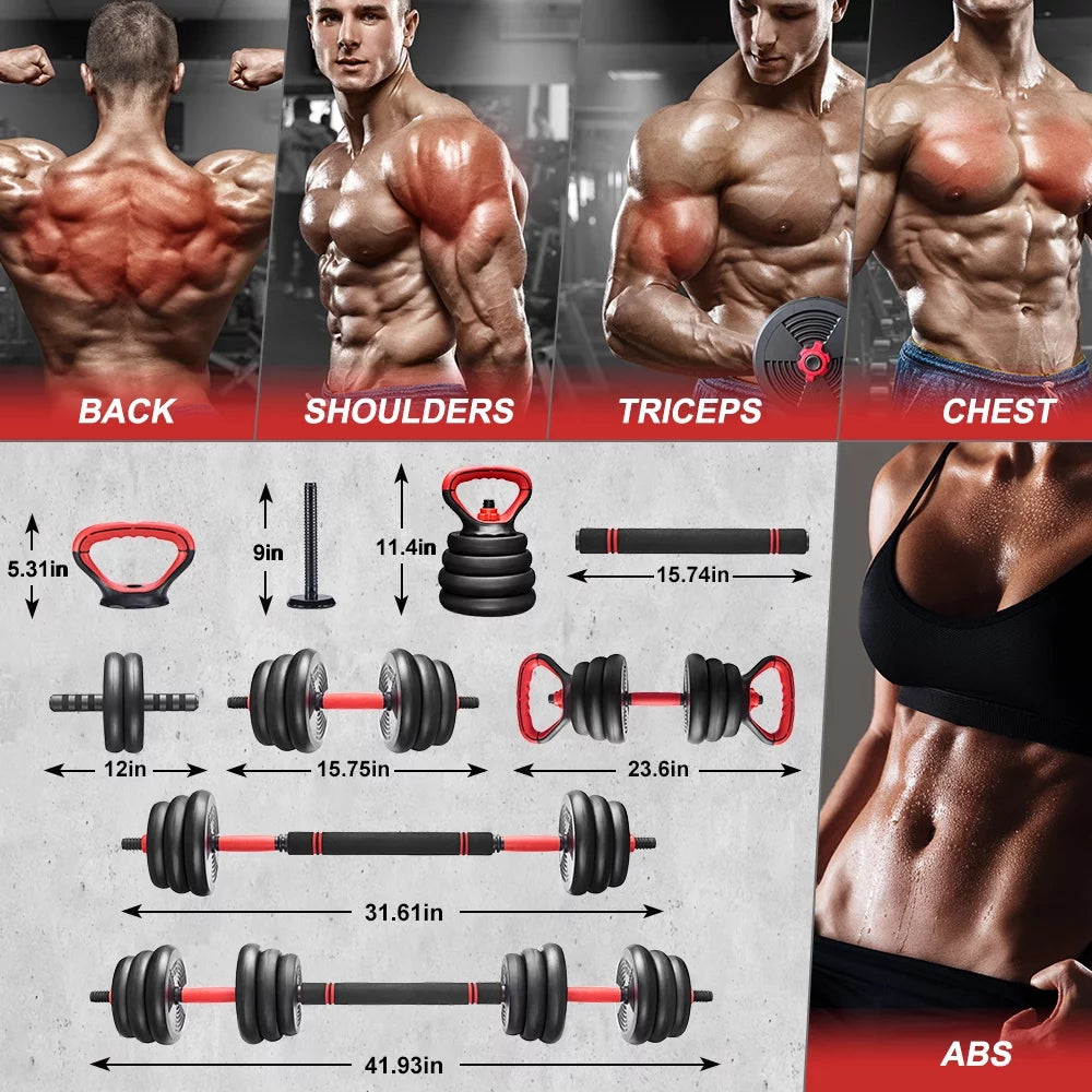 6 in 1 Adjustable Dumbbells Set J808292