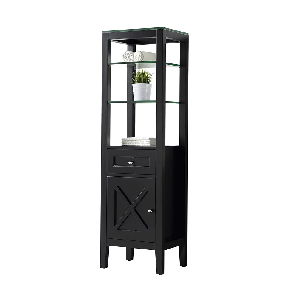 18 in W x 14 in D Espresso Bathroom Linen Cabinet Z978