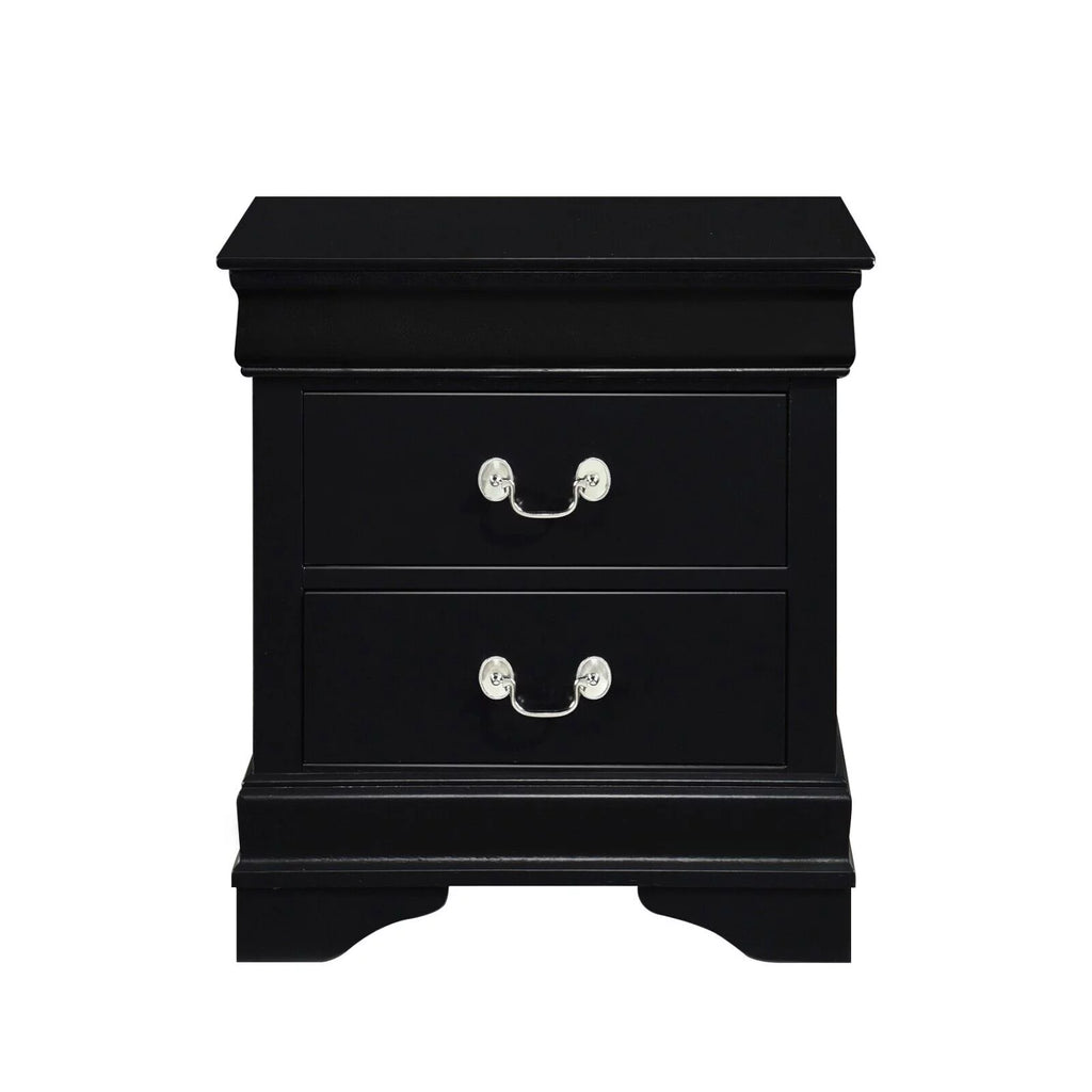 Twin Bed Nightstand Dresser Mirror 4pc Set Black V49325