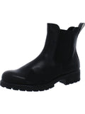 Black Leather Round Toe Chelsea A465556