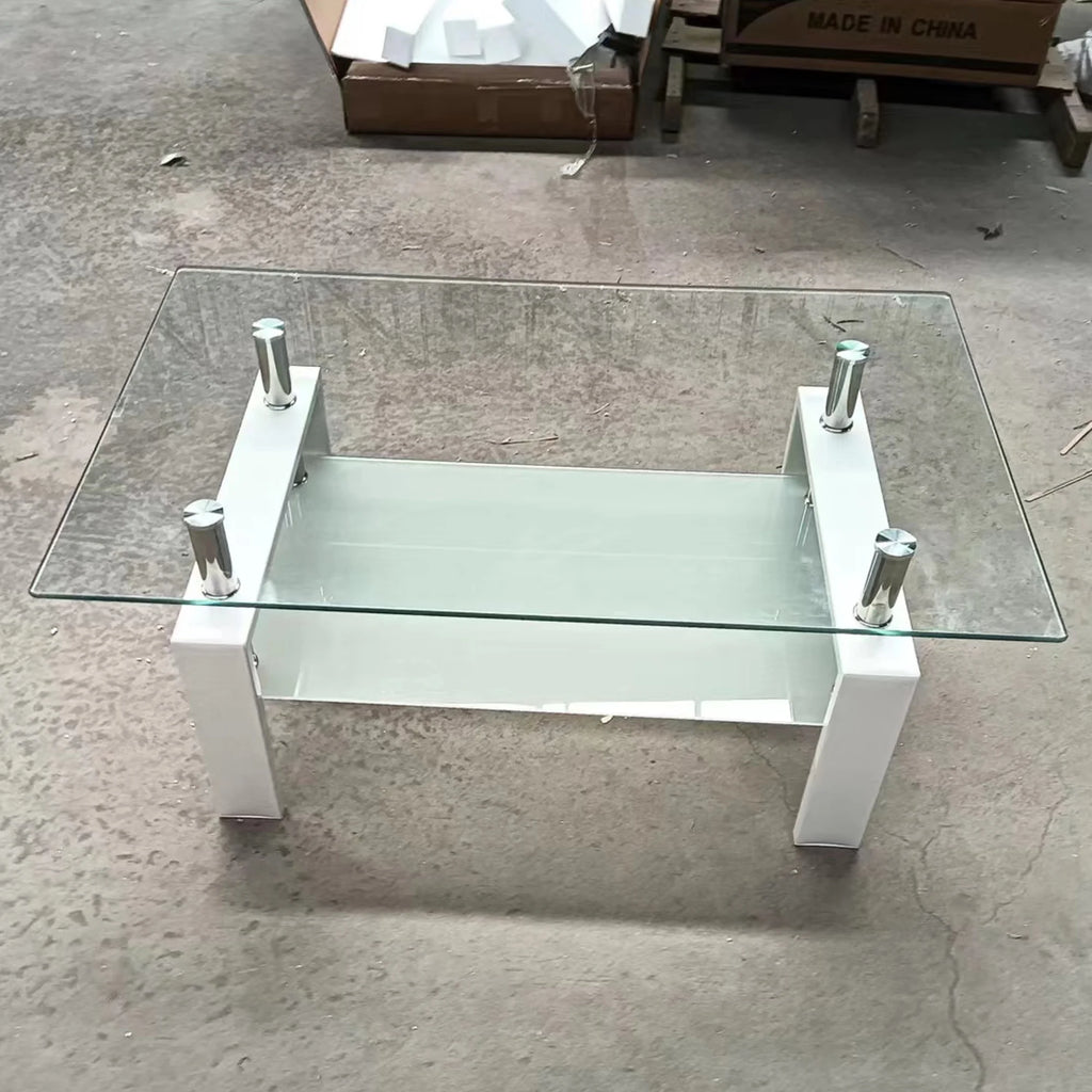 Clear Glass 2-Layer Coffee Table J871387
