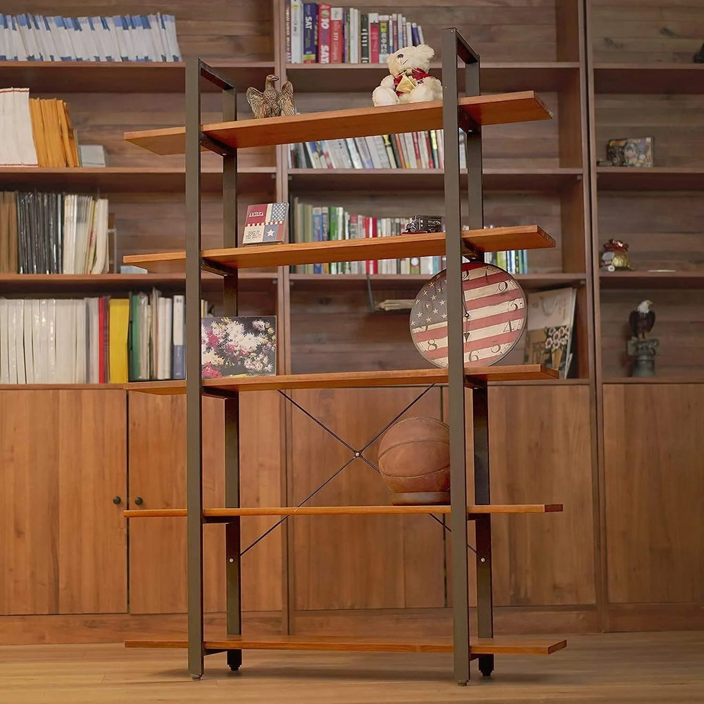 5 Tier Solid Wood Bookshelf O6882