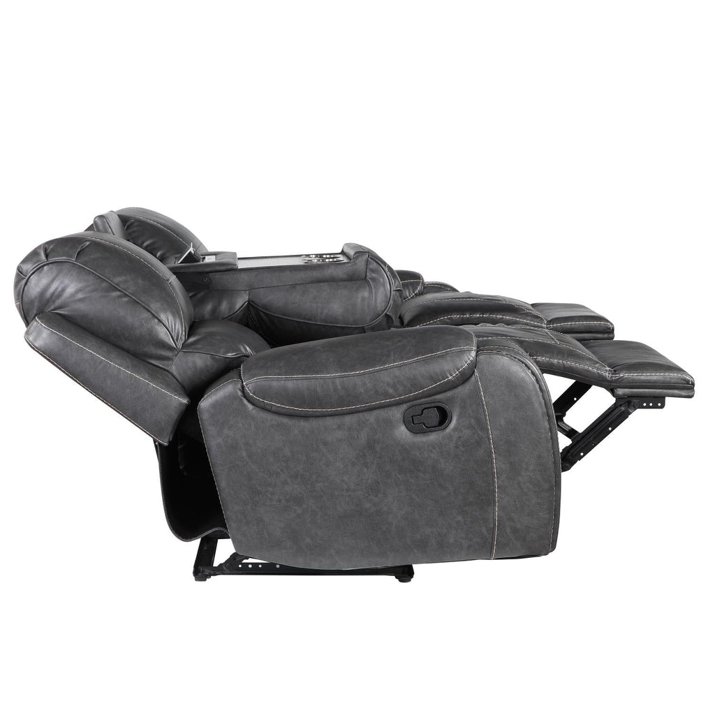 Manual Recliner Sofa Grey A83058