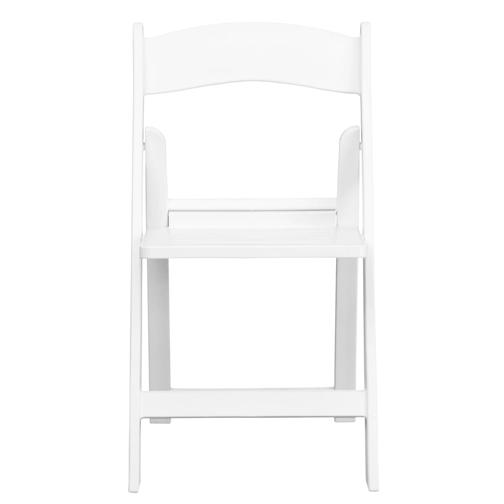 2 Pack 800 lb. Capacity White Resin Folding Chair F158