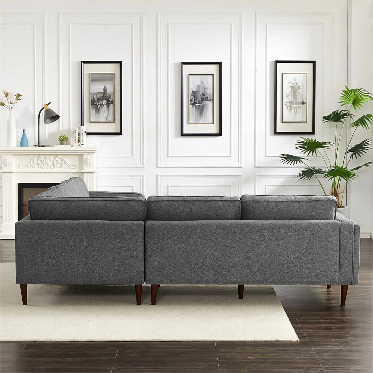 Dark Gray Fabric Corner Sofa J1771