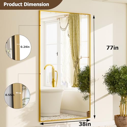 76"x34" Full Length Rectangle Mirror Black N630593