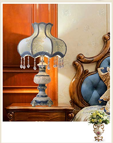 Blue Desk Lamp with Fabric Shade, 13 Inch Table Lamp C5784