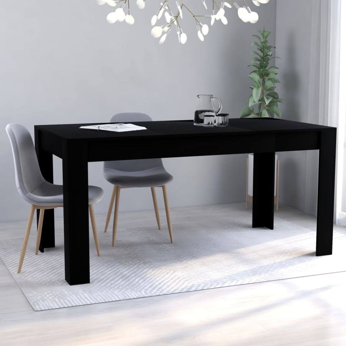Black Chipboard Dining Table X96557