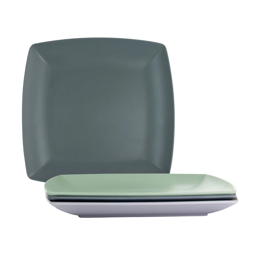 4 Piece 10.5 Inch Square Melamine Dinner Plate Set W426