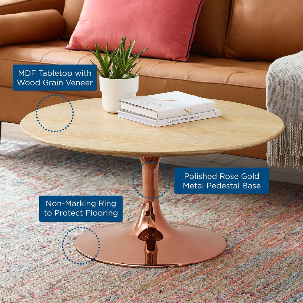 Round Wood Metal Coffee Table M4118