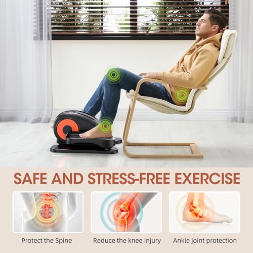 Under Desk Elliptical, Electric Seated Pedal Exerciser, 12 Adjustable Speeds K7621