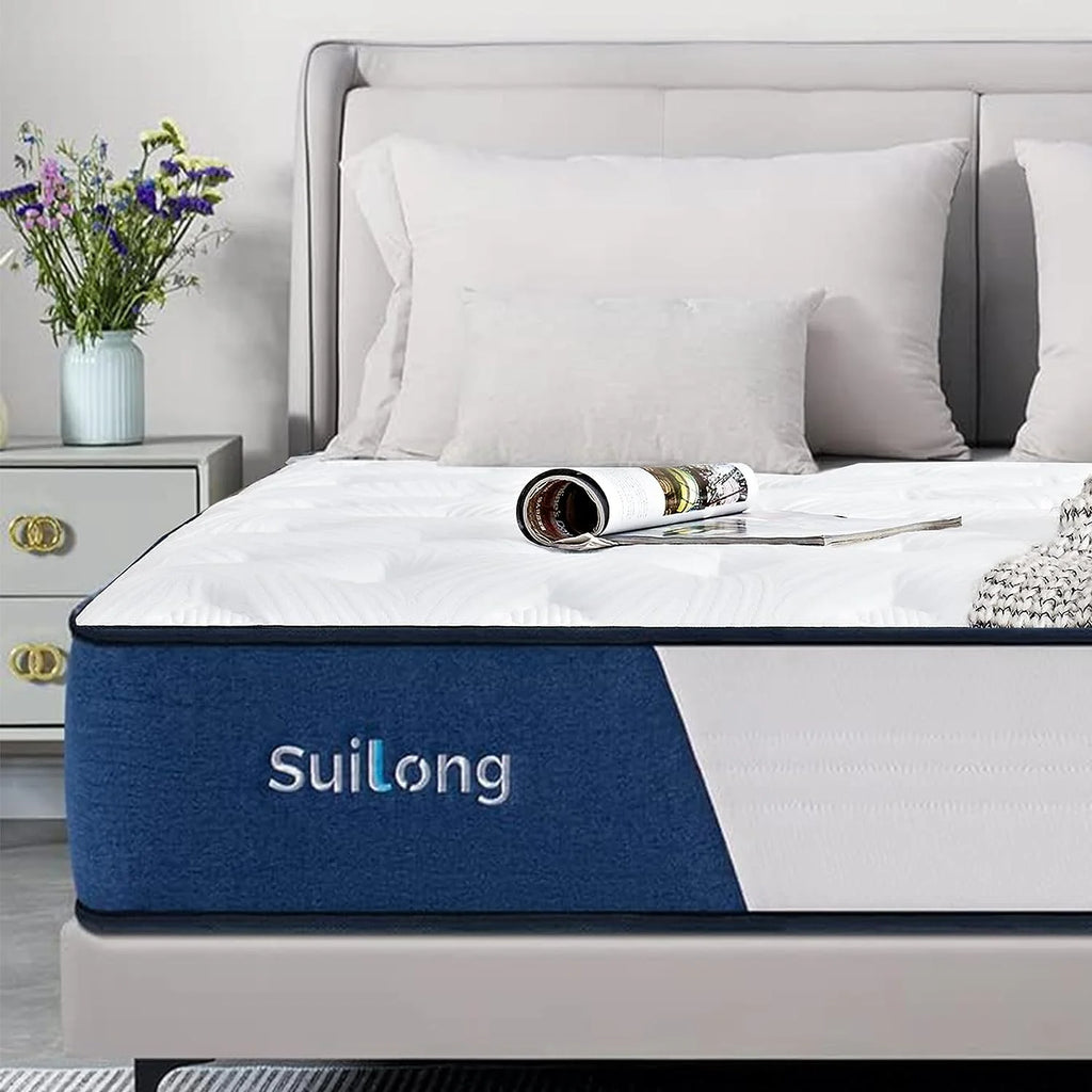Queen Size 10 Inch Memory Foam Innerspring Medium Firm Mattress T2251