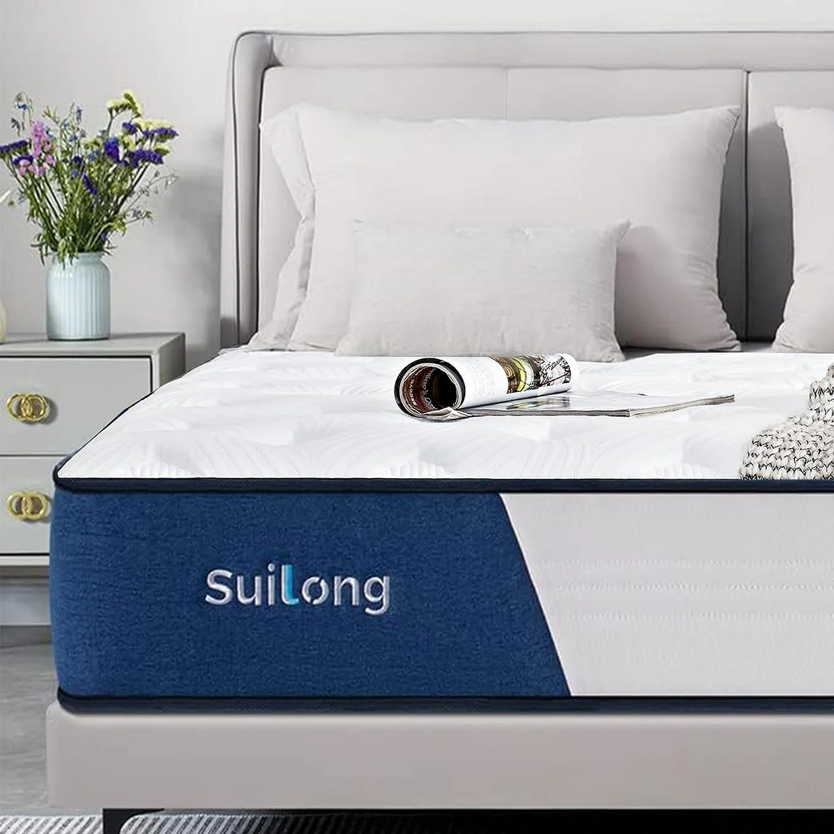 Queen Size 10 Inch Memory Foam Innerspring Medium Firm Mattress T2251