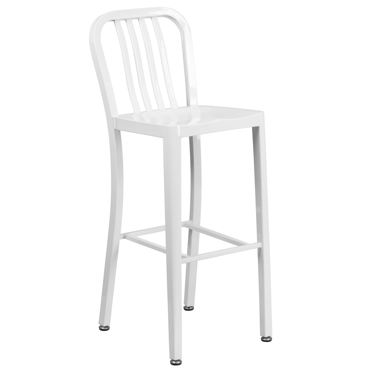 White Metal Indoor-Outdoor Barstool G5631