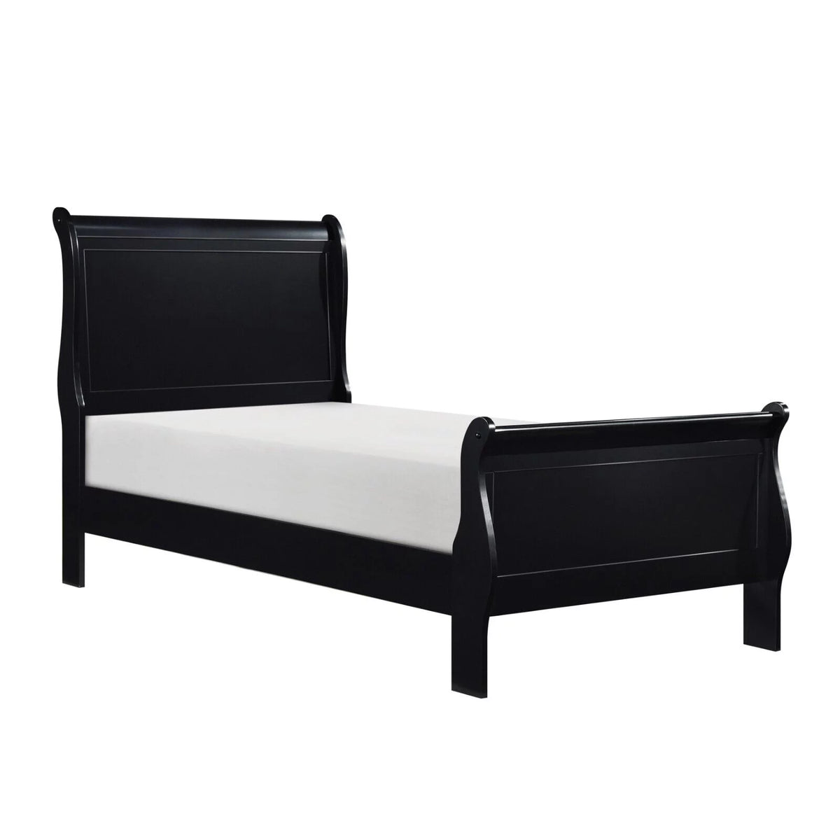 Twin Bed Nightstand Dresser Mirror 4pc Set Black V49325