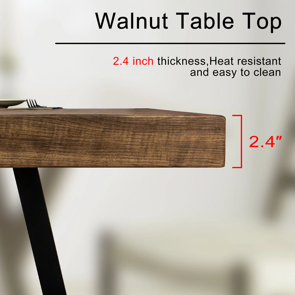 71"W x 32"D Rectangle Dining Kitchen Table, 6 Persons, Light Walnut H85515