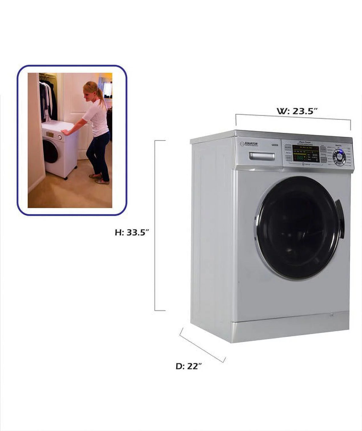 24 Inch Silver Washer Dryer Combo S30836