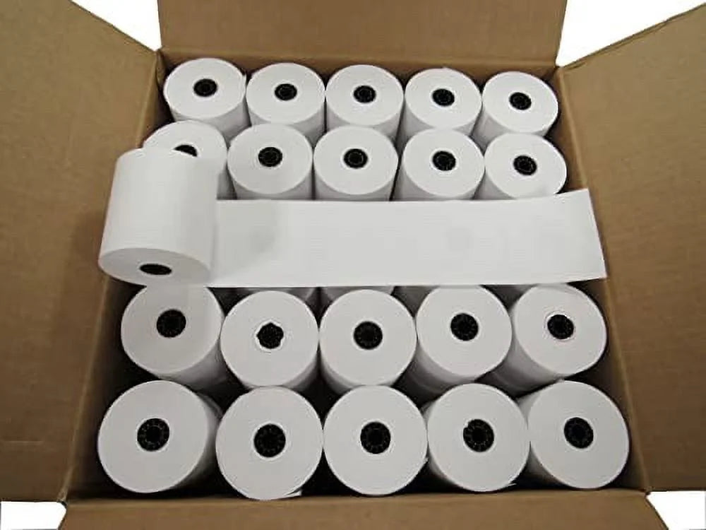3" X 165' One Ply Bond Receipt Paper Rolls Pack of 50 H1506