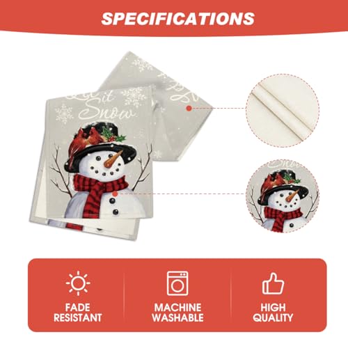 Red Snowman Winter Table Runner 13x72 Inch Y664