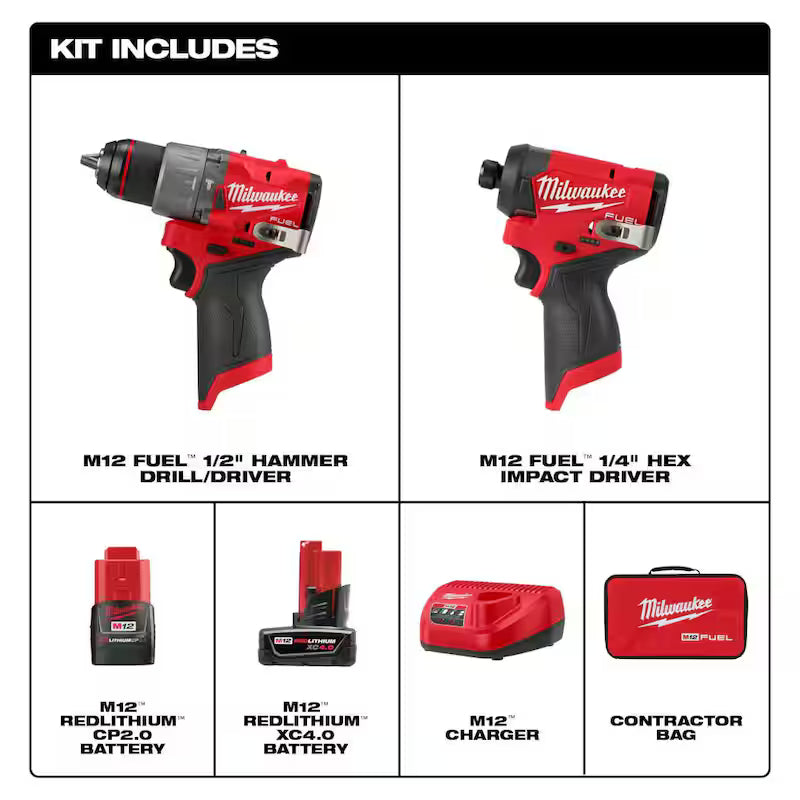 12-Volt Brushless Cordless Hammer Drill & Impact Driver Combo Kit (2-Tool) with Bit Set (45-Piece) K38904
