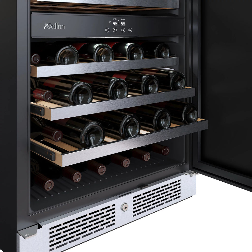 24 Bottle Capacity Dual Zone Wine Cooler Stainless Steel A99902