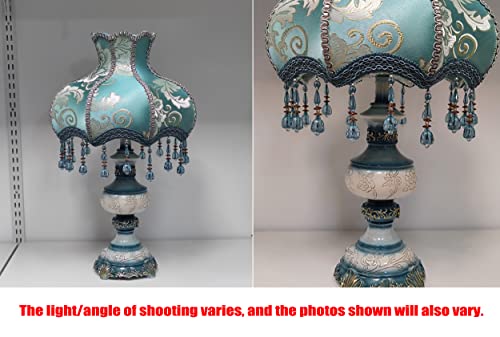 Blue Desk Lamp with Fabric Shade, 13 Inch Table Lamp C5784