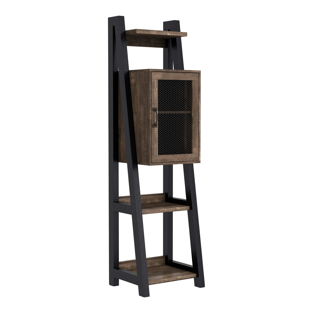 Reclaimed Oak Wood Tower Cabinet with Adjustable Shelf J578712
