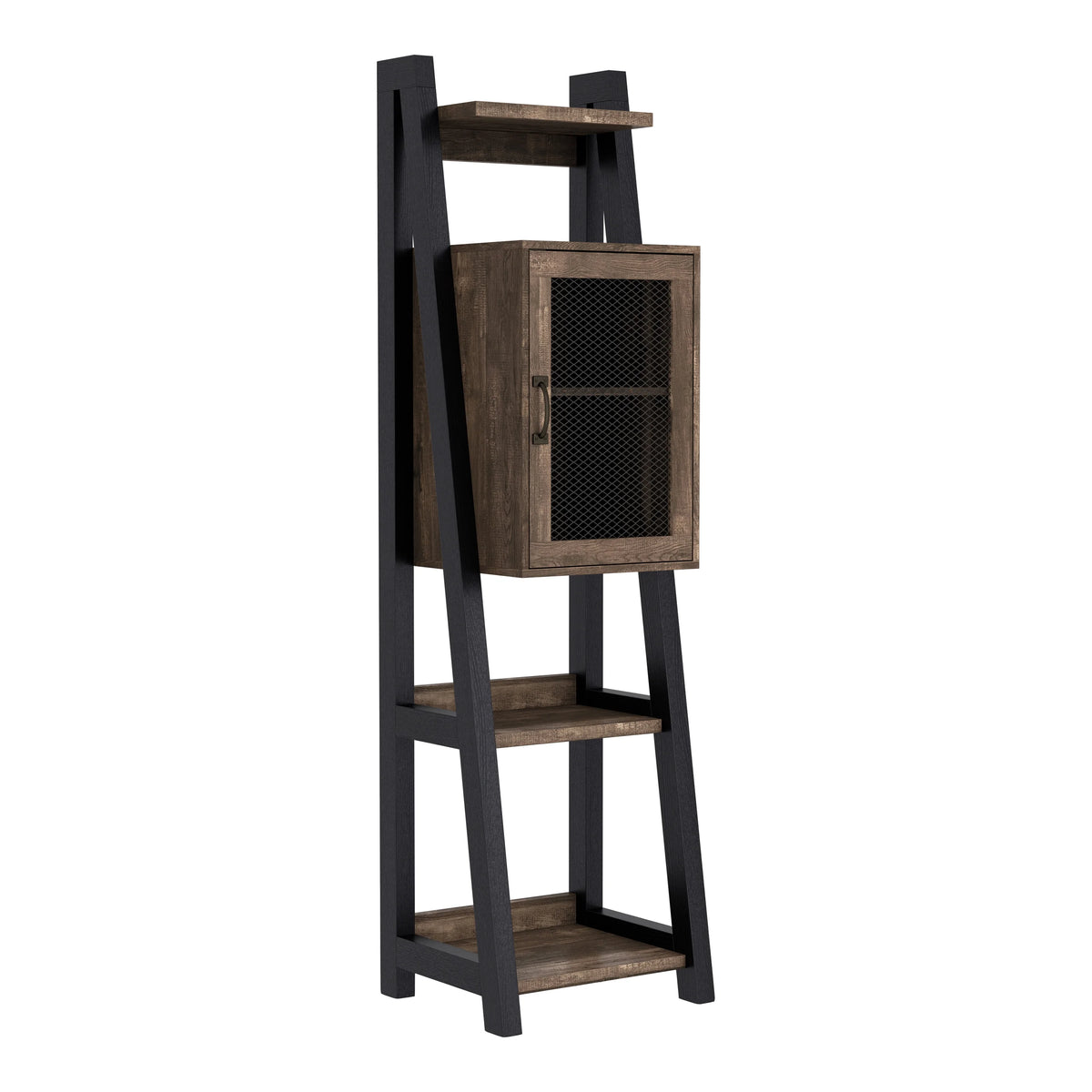 Reclaimed Oak Wood Tower Cabinet with Adjustable Shelf J578712