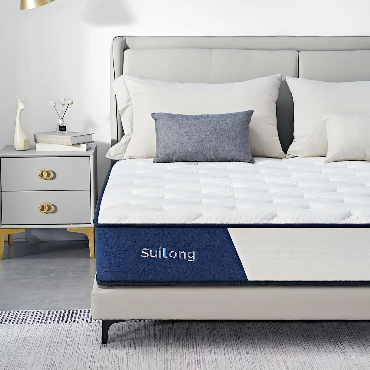 Queen Size 10 Inch Memory Foam Innerspring Medium Firm Mattress T2251