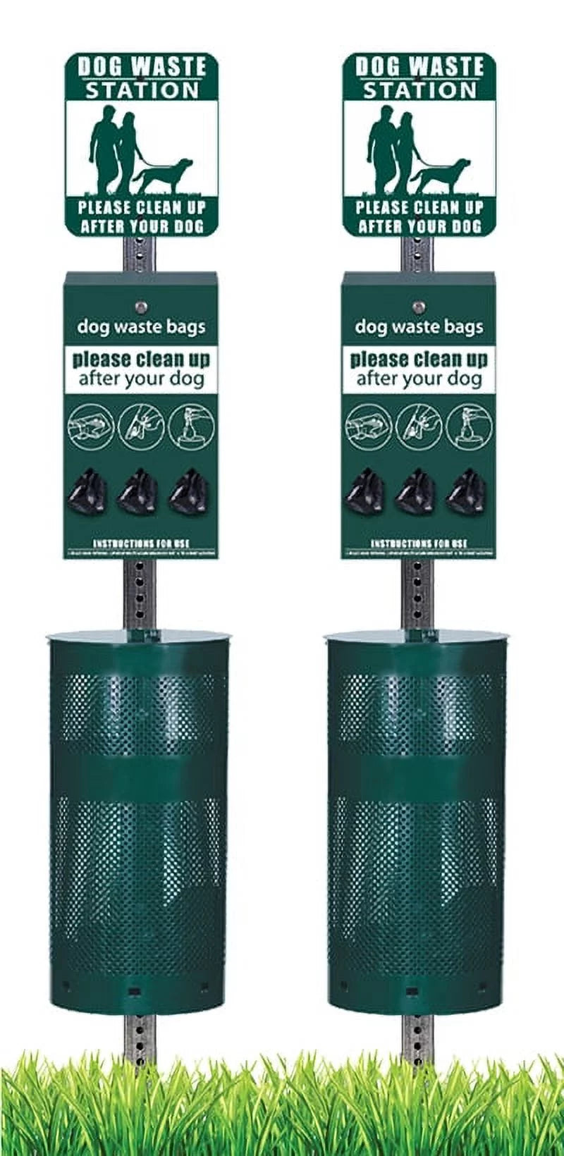 Dog Waste Station with 400 Bags and 25 Can Liners X548