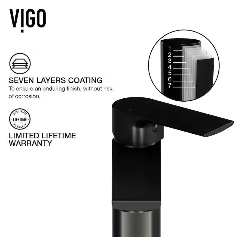 Single Handle Bathroom Faucet in Matte Black A894482
