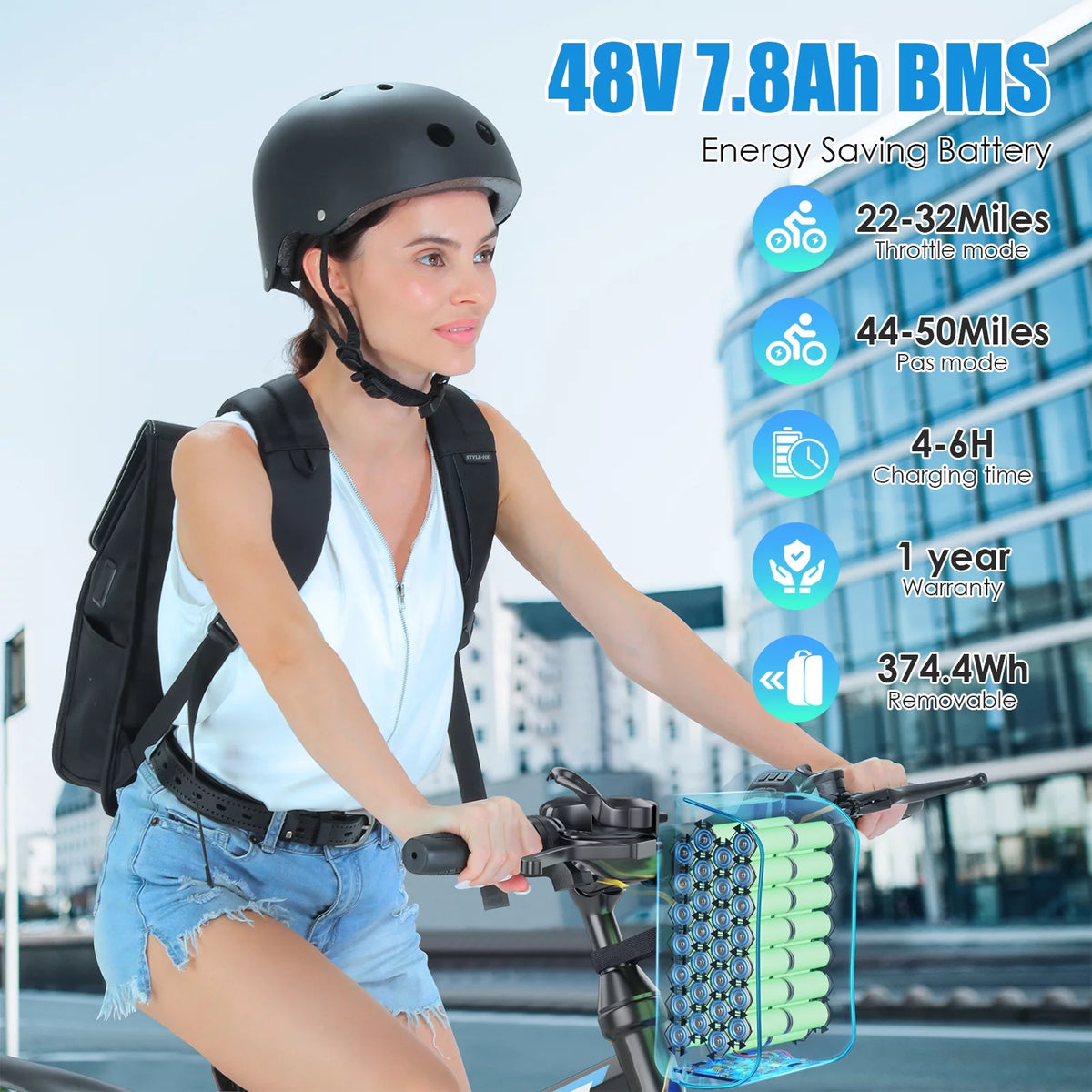 26 In. Folding Electric Bike 500W 21 Speed 48V H962