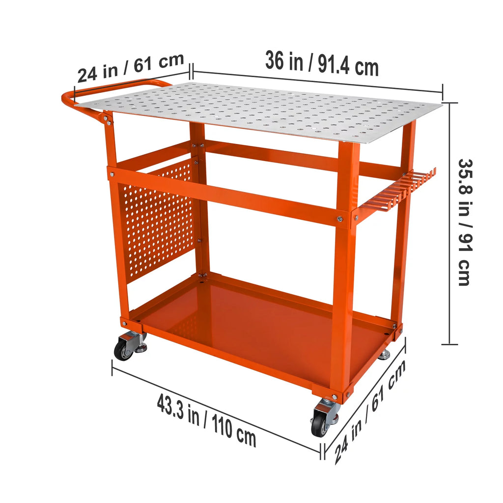 36 x 24 Welding Table with 5/8 Holes, 600lbs Load Capacity J232989