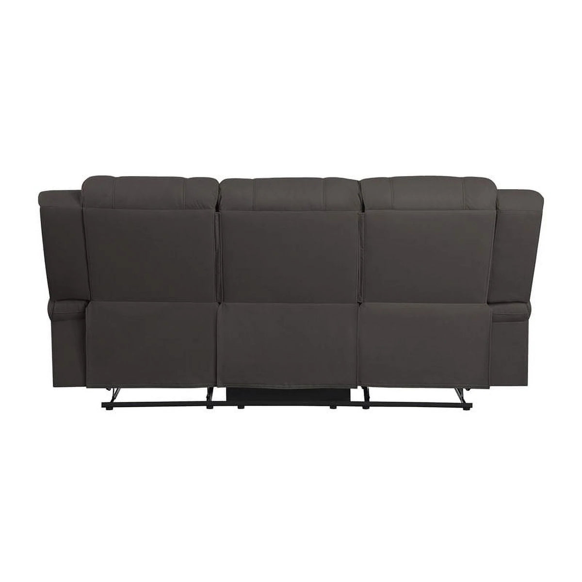 Chocolate Wood & Fabric Double Reclining Sofa X93699