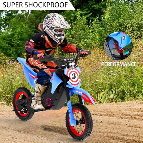 Kids Electric Dirt Bike 25KM/h Adjustable Speed Black T49844