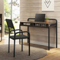 Black Office Desk Chair with Metal Frame N586