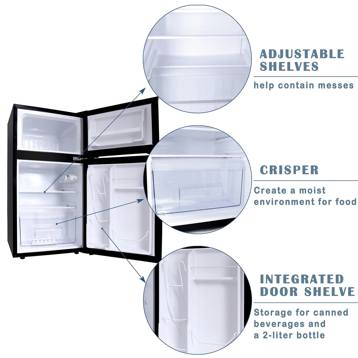3.2 Cu ft Compact Mini Refrigerator Separate Freezer Z3589