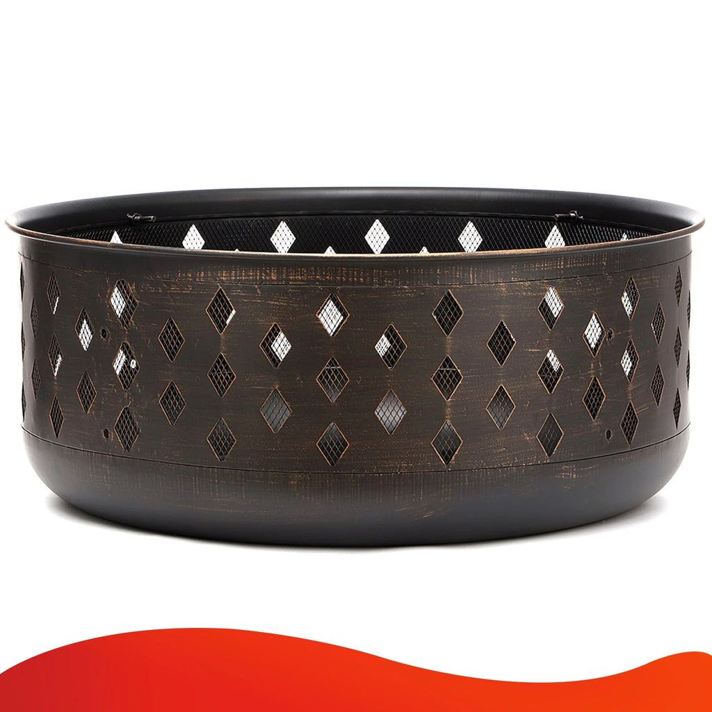 36 inch Wood Burning Fire Pit with Cooking Grill Grate Q9810