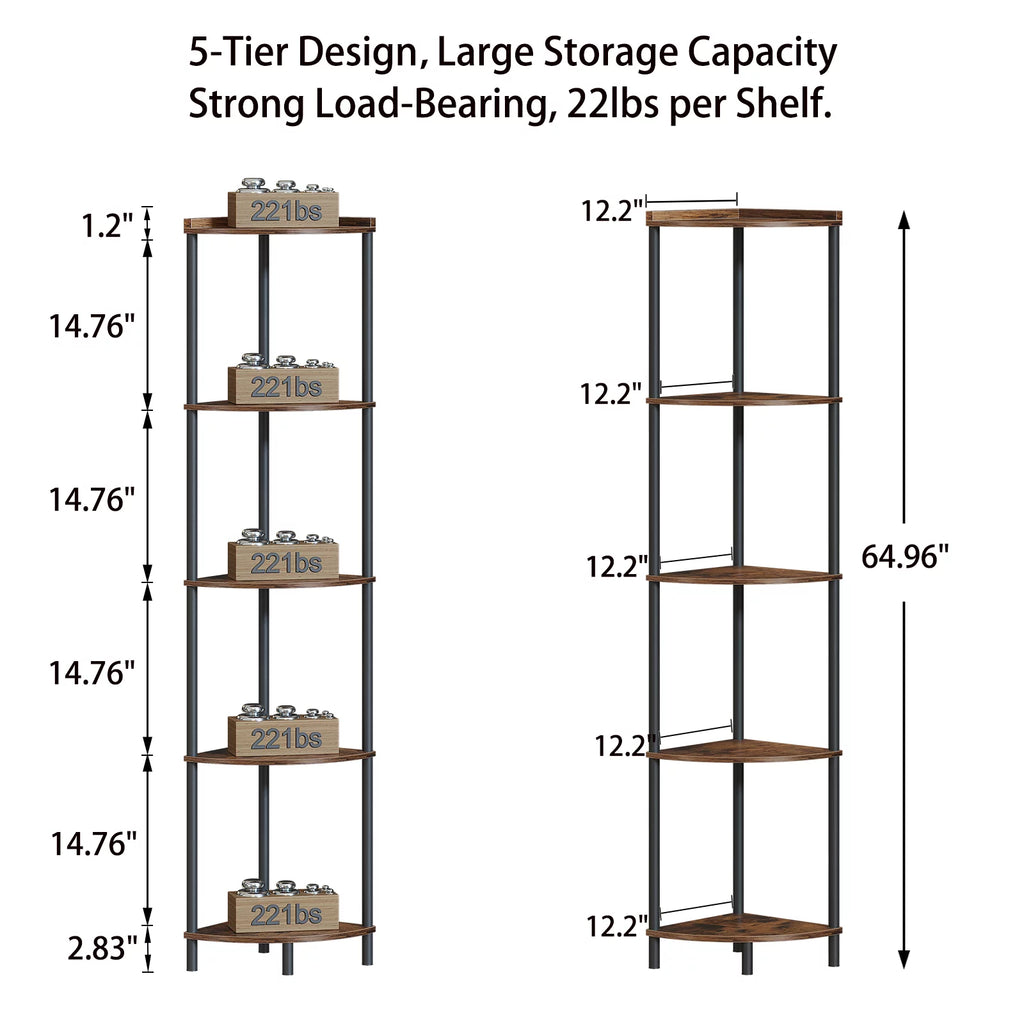 5 Tier Corner Shelf Stand V415794
