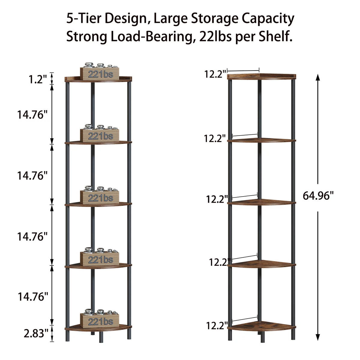 5 Tier Corner Shelf Stand V415794