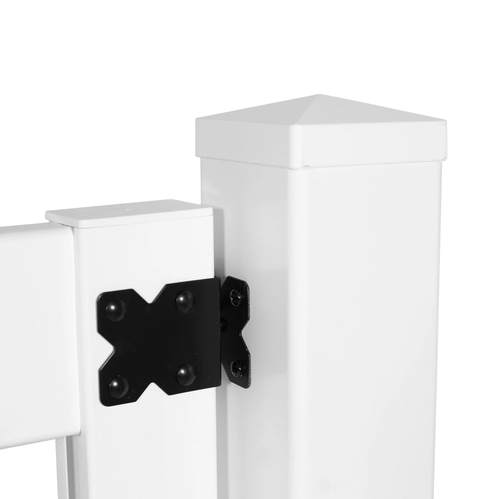 White Vinyl Dog Ear Picket Fence Gate H742