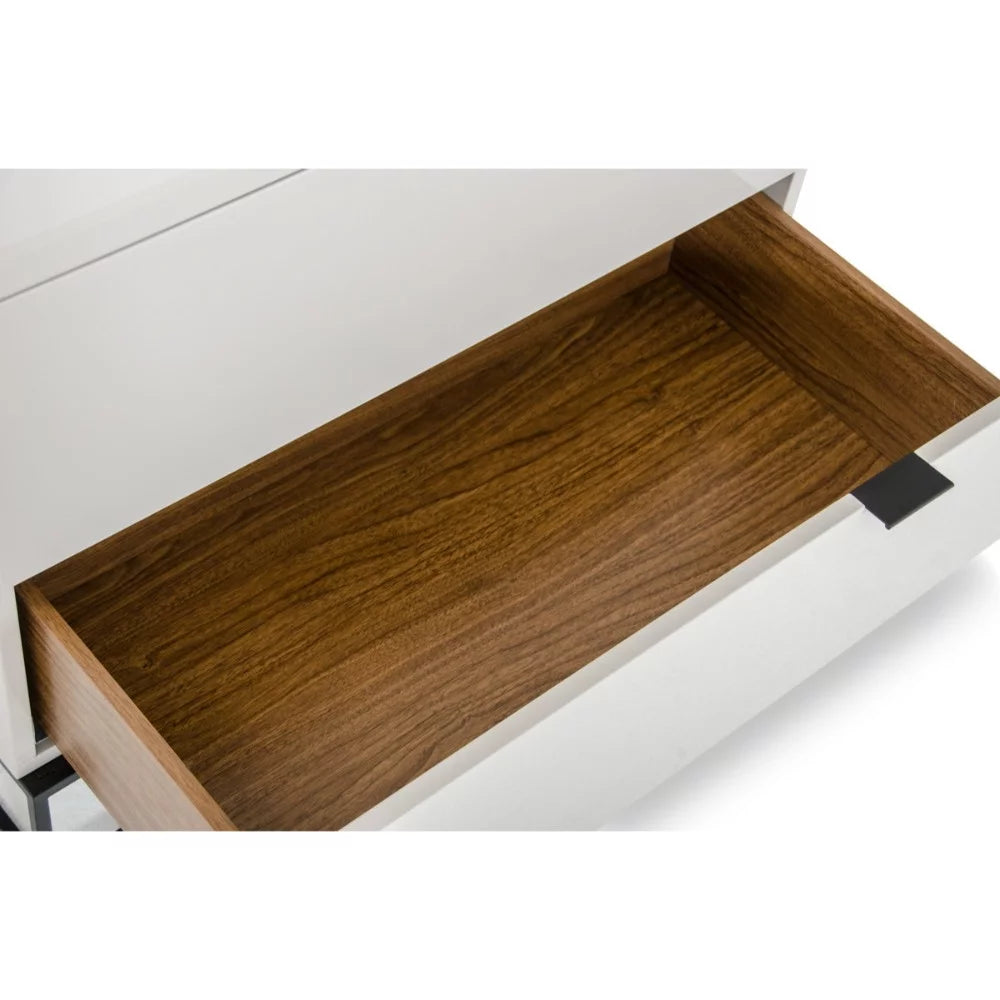 White and Black Wood and Metal 3 Drawer Dresser J236562