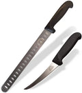 6 Inch Curved Beef Brisket Trimming and Boning Knife and 11" Meat Slicing Knife Bundle Stainless Steel M6478