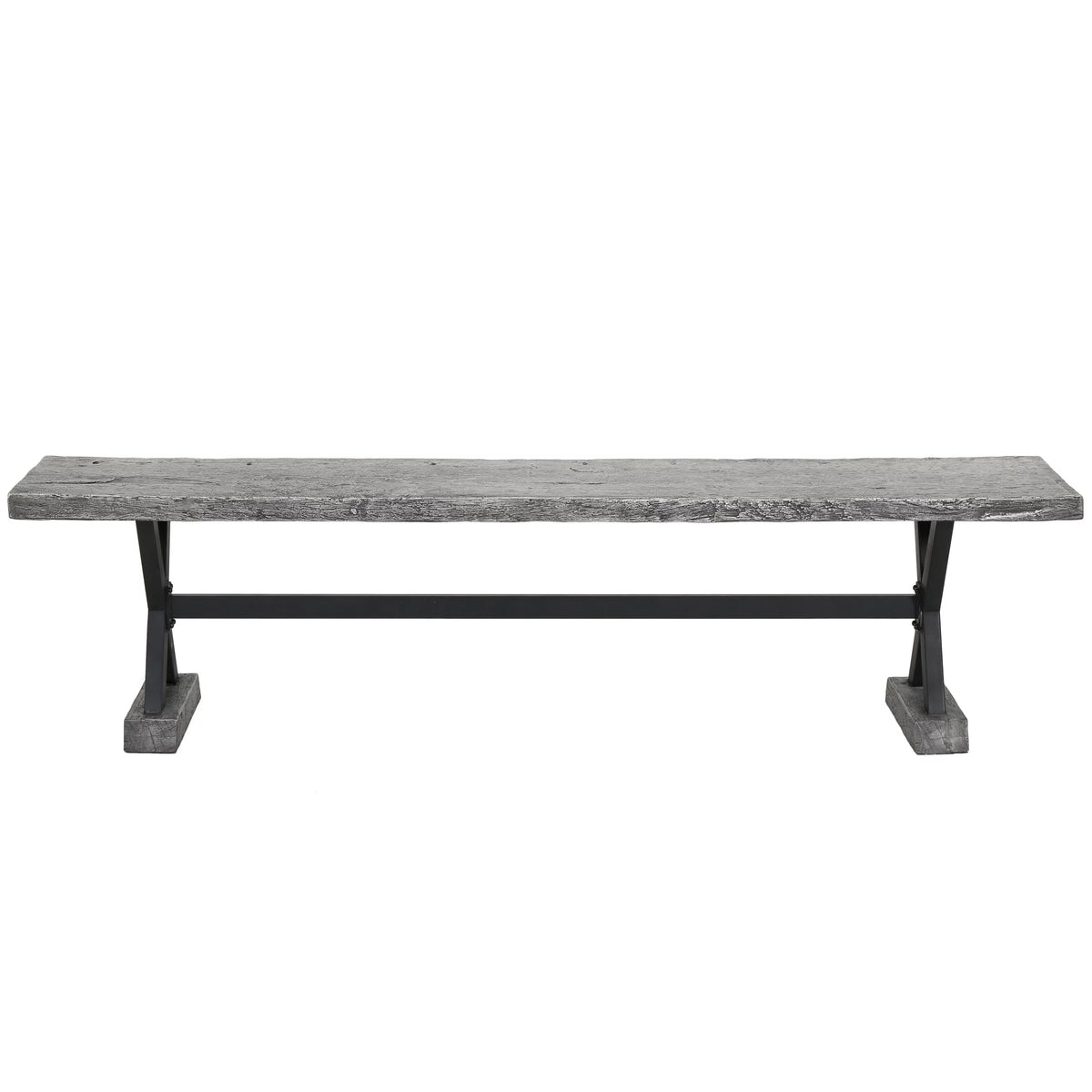 Grey Concrete and Steel Dining Bench B219180
