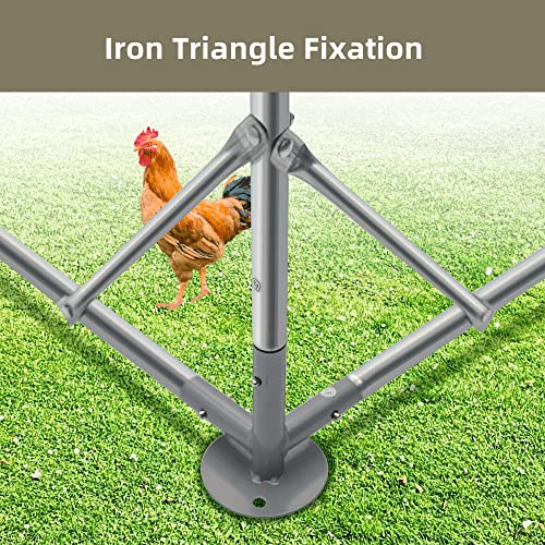 Metal Chicken Coop with Run, 19.6'x9.8'x6.4' N465