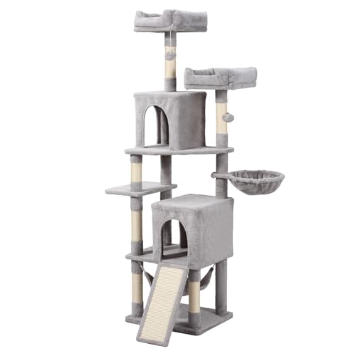 70-Inch Light Gray Cat Tree Tower with Hammock N853