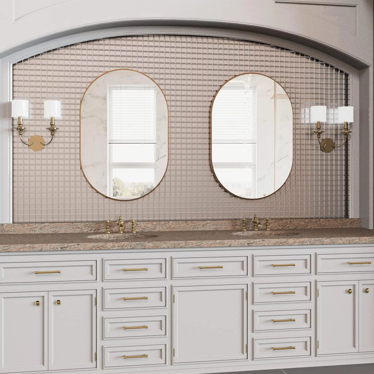 2 Pieces Oval Mirror B155898